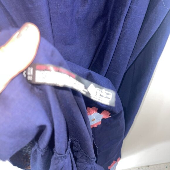 Anthropologie Womens Dress Size Large Blue Malika Maxi Applique Embroidered - Picture 3 of 8